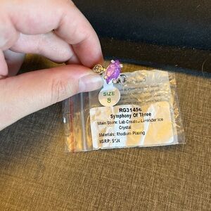 Symphony of Three Purple Ring with Crystal Accents